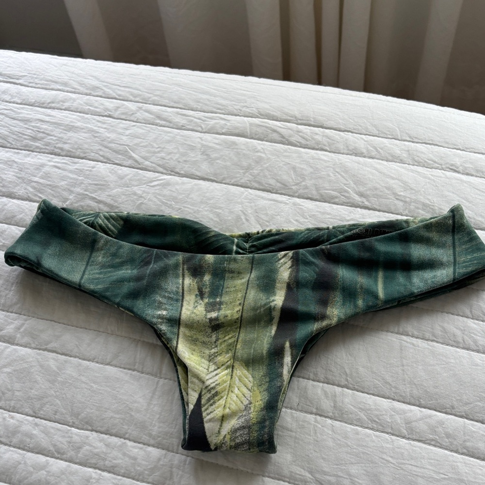 Midori Green Leaf Print Bikini Bottom